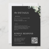 Donkere Eucalyptusminimalist Alles bij één bruilof Kaart (Achterkant)