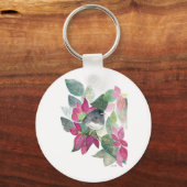 Donkere Eyed Junco Bird Waterverf Art Sleutelhange Sleutelhanger (Voorkant)