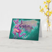 Donkere Fae Vouwkaart Kaart (Gele Bloem)