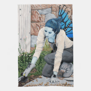 Donkere Fairy Garden Fantasy Art Keuken Handdoek