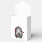 Donkere Fantasie Kasteel Venster Gotische Bruiloft Bedankdoosjes (Geopend)