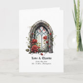 Donkere Fantasie Kasteel Venster Gotische Bruiloft Bedankkaart (Voorkant)