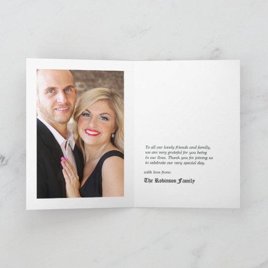 Donkere Fantasie Kasteel Venster Gotische Bruiloft Bedankkaart (Binnen)