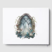 Donkere Fantasie Kasteel Venster Gotische Bruiloft Gastenboek (Achterkant)