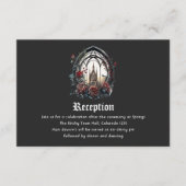 Donkere Fantasie Kasteel Venster Gotische Bruiloft Informatiekaartje (Voorkant)