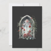 Donkere Fantasie Kasteel Venster Gotische Bruiloft Kaart (Achterkant)