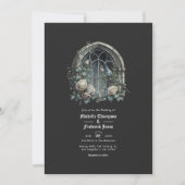 Donkere Fantasie Kasteel Venster Gotische Bruiloft Kaart (Voorkant)