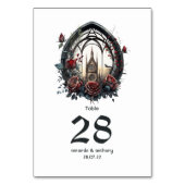 Donkere Fantasie Kasteel Venster Gotische Bruiloft Kaart (Voorkant)