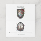 Donkere Fantasie Kasteel Venster Gotische Bruiloft Plaatskaartje (Buitenkant ongevouwen)