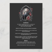 Donkere Fantasie Kasteelraam Gotische Bruiloft Menu (Achterkant)