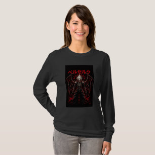 Donkere Fantasy Anime Lange Mouwen T-shirt