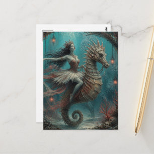 Donkere Fantasy Ballerina Zeemeermin Briefkaart