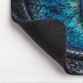 Donkere Fantasy Blauwe Drakenoog Muismat (Hoek)