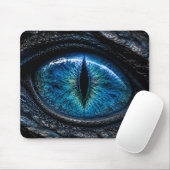 Donkere Fantasy Blauwe Drakenoog Muismat (Met muis)