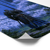 Donkere Fantasy Blauwe Ridder Poster (Hoek)