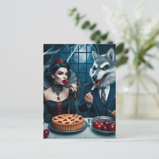 Donkere Fantasy Botsing Briefkaart (Staand voorkant)