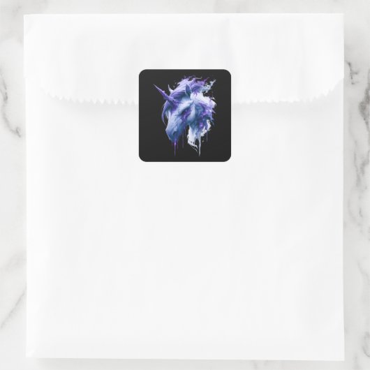 Donkere Fantasy Galaxy Eenhoorn Sticker (Tas)