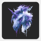 Donkere Fantasy Galaxy Eenhoorn Sticker (Voorkant)