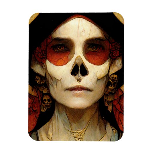 Donkere Fantasy Gothic Skull Woman 2 Magneet (Verticaal)