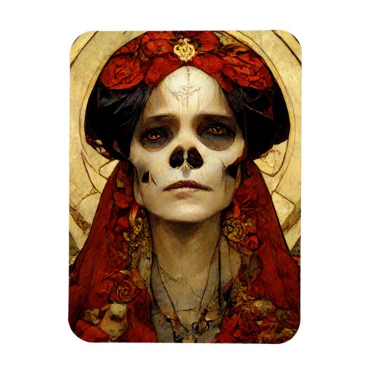 Donkere Fantasy Gothic Skull Woman 3 Magneet (Verticaal)