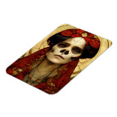 Donkere Fantasy Gothic Skull Woman 3 Magneet (Linkerzijde)