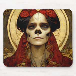 Donkere Fantasy Gothic Skull Woman 3 Muismat