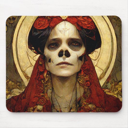 Donkere Fantasy Gothic Skull Woman 3 Muismat (Voorkant)
