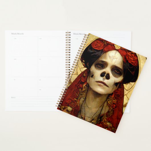 Donkere Fantasy Gothic Skull Woman 3 Planner (Display)