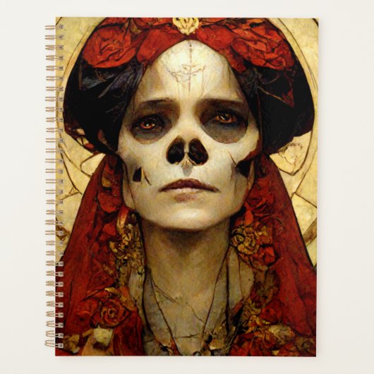 Donkere Fantasy Gothic Skull Woman 3 Planner (Voorkant)