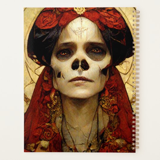 Donkere Fantasy Gothic Skull Woman 3 Planner (Achterkant)
