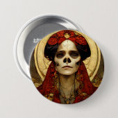 Donkere Fantasy Gothic Skull Woman 3 Ronde Button 7,6 Cm (Voorkant /achterkant)