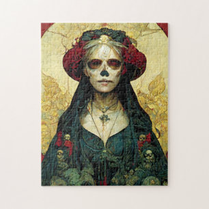 Donkere Fantasy Gothic Skull Woman Legpuzzel