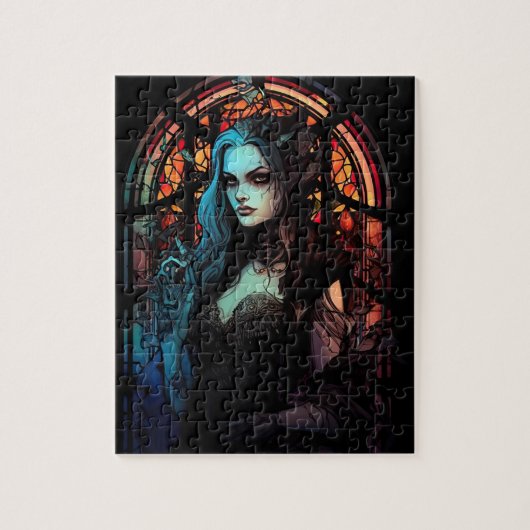 Donkere Fantasy Gothic Skull Woman Legpuzzel (Verticaal)