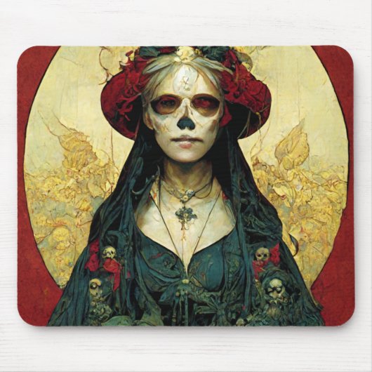 Donkere Fantasy Gothic Skull Woman Muismat (Voorkant)