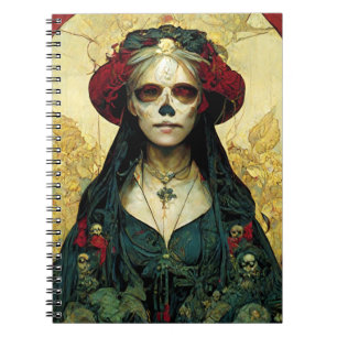 Donkere Fantasy Gothic Skull Woman Notitieboek
