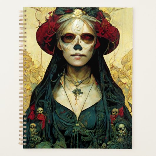 Donkere Fantasy Gothic Skull Woman Planner (Voorkant)