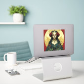 Donkere Fantasy Gothic Skull Woman Sticker (Laptop op bureau)