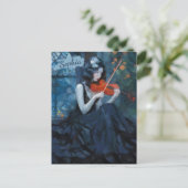Donkere Fantasy Gotische Violiste in Moonlit Garde Briefkaart (Staand voorkant)