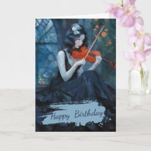 Donkere Fantasy Gotische Violiste in Moonlit Garde Kaart