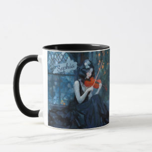 Donkere Fantasy Gotische Violiste in Moonlit Garde Mok