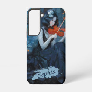 Donkere Fantasy Gotische Violiste in Moonlit Garde Samsung Galaxy Hoesje