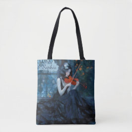 Donkere Fantasy Gotische Violiste in Moonlit Garde Tote Bag