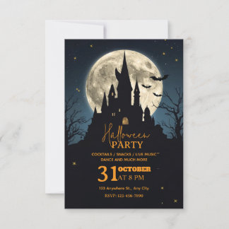 Donkere Fantasy Halloween-feestuitnodiging – Bewer Kaart