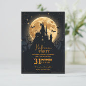 Donkere Fantasy Halloween-feestuitnodiging – Bewer Kaart (Staand voorkant)
