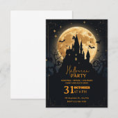 Donkere Fantasy Halloween-feestuitnodiging – Bewer Kaart (Voorkant / Achterkant)