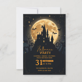Donkere Fantasy Halloween-feestuitnodiging – Bewer Kaart