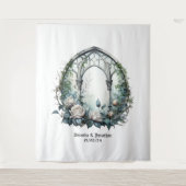 Donkere Fantasy Kasteelraam Gotische Bruiloft Wandkleed (Voorkant)