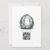Donkere Fantasy Kasteelraam Gotische Trouw QR-code Kaart (Achterkant)