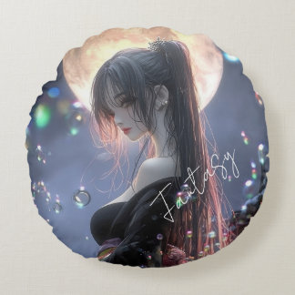 Donkere fantasy meisje / Esthetiek Rond Kussen