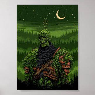 Donkere Fantasy met Mos Bedekte Ondode Skelet Krij Poster